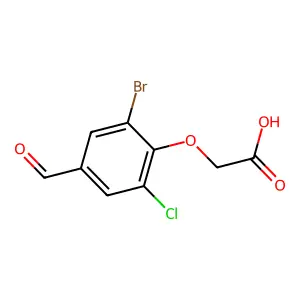 (2-Bromo-6-chloro-4-formylphenoxy)acetic acid structure