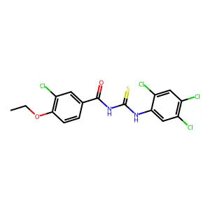3-chloro-4-ethoxy-N-[(2,4,5-trichlorophenyl)carbamothioyl]benzamide structure
