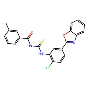 N-[[5-(1,3-benzoxazol-2-yl)-2-chlorophenyl]carbamothioyl]-3-methylbenzamide structure