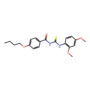 N-(4-butoxybenzoyl)-N'-(2,4-dimethoxyphenyl)thiourea structure