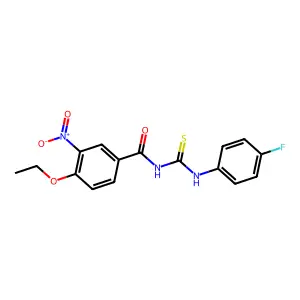 4-ethoxy-N-[(4-fluorophenyl)carbamothioyl]-3-nitrobenzamide structure