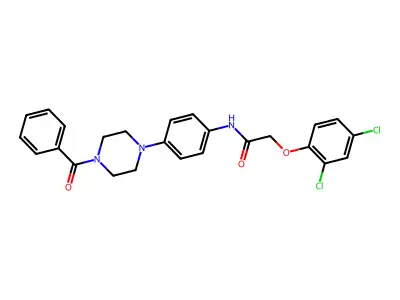 N-[4-(4-benzoylpiperazin-1-yl)phenyl]-2-(2,4-dichlorophenoxy)acetamide structure