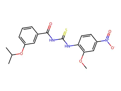N-[(2-methoxy-4-nitrophenyl)carbamothioyl]-3-propan-2-yloxybenzamide structure