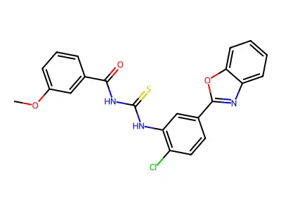 N-[[5-(1,3-benzoxazol-2-yl)-2-chlorophenyl]carbamothioyl]-3-methoxybenzamide structure
