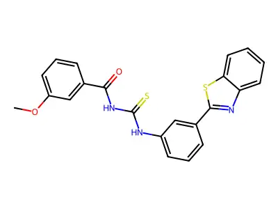 N-[[3-(1,3-benzothiazol-2-yl)phenyl]carbamothioyl]-3-methoxybenzamide structure