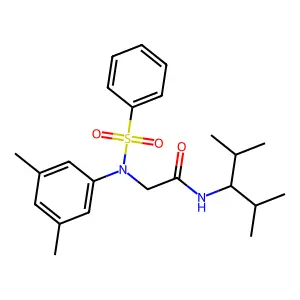 2-[N-(benzenesulfonyl)-3,5-dimethylanilino]-N-(2,4-dimethylpentan-3-yl)acetamide structure