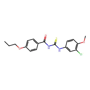 N-[(3-chloro-4-methoxyphenyl)carbamothioyl]-4-propoxybenzamide structure