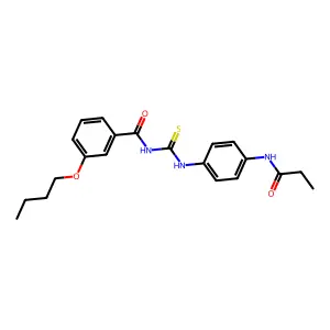 3-butoxy-N-[[4-(propanoylamino)phenyl]carbamothioyl]benzamide structure