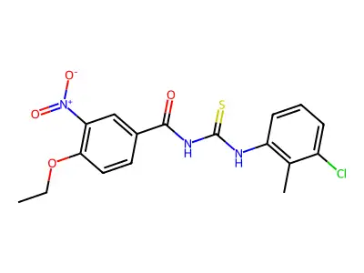 N-[(3-chloro-2-methylphenyl)carbamothioyl]-4-ethoxy-3-nitrobenzamide structure