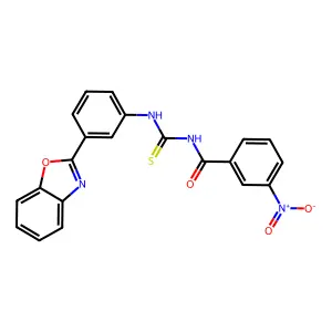 N-{[3-(1,3-benzoxazol-2-yl)phenyl]carbamothioyl}-3-nitrobenzamide structure
