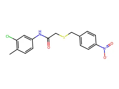 N-(3-chloro-4-methylphenyl)-2-[(4-nitrophenyl)methylsulfanyl]acetamide structure