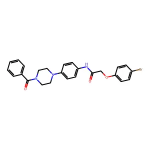 N-[4-(4-benzoylpiperazin-1-yl)phenyl]-2-(4-bromophenoxy)acetamide structure