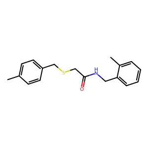 N-(2-methylbenzyl)-2-[(4-methylbenzyl)sulfanyl]acetamide structure