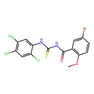 5-bromo-2-methoxy-N-[(2,4,5-trichlorophenyl)carbamothioyl]benzamide structure