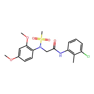 N-(3-chloro-2-methylphenyl)-2-(2,4-dimethoxy-N-methylsulfonylanilino)acetamide structure