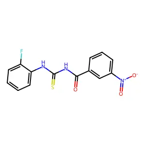N-[(2-fluorophenyl)carbamothioyl]-3-nitrobenzamide structure