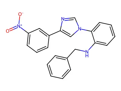 N-benzyl-2-[4-(3-nitrophenyl)imidazol-1-yl]aniline structure
