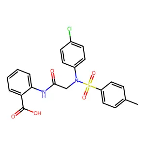 2-({N-(4-chlorophenyl)-N-[(4-methylphenyl)sulfonyl]glycyl}amino)benzoic acid structure