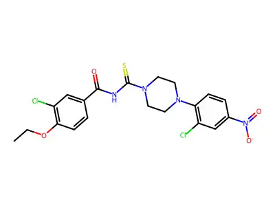 3-chloro-N-[4-(2-chloro-4-nitrophenyl)piperazine-1-carbothioyl]-4-ethoxybenzamide structure