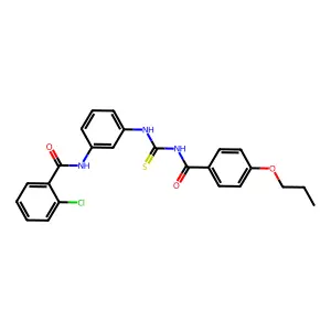 2-chloro-N-[3-[(4-propoxybenzoyl)carbamothioylamino]phenyl]benzamide structure
