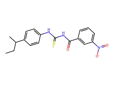 N-{[4-(butan-2-yl)phenyl]carbamothioyl}-3-nitrobenzamide structure