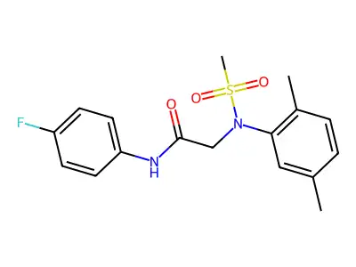 2-(2,5-dimethyl-N-methylsulfonylanilino)-N-(4-fluorophenyl)acetamide structure