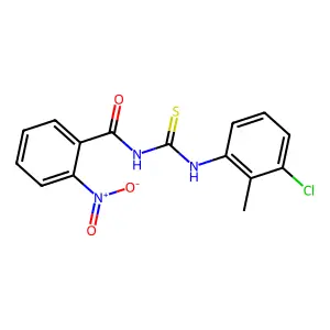 N-[(3-chloro-2-methylphenyl)carbamothioyl]-2-nitrobenzamide structure
