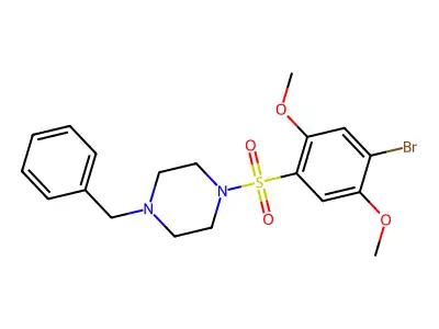 1-Benzyl-4-[(4-bromo-2,5-dimethoxyphenyl)sulfonyl]piperazine structure