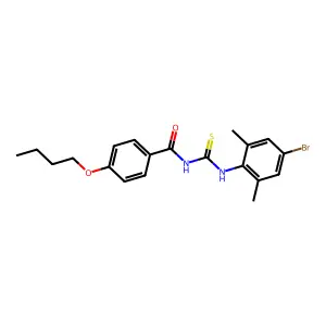 N-[(4-bromo-2,6-dimethylphenyl)carbamothioyl]-4-butoxybenzamide structure