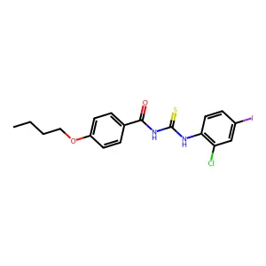 4-butoxy-N-[(2-chloro-4-iodophenyl)carbamothioyl]benzamide structure