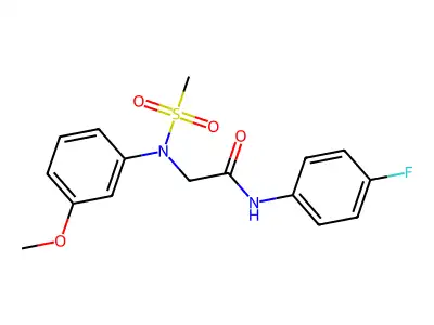 N-(4-fluorophenyl)-2-(3-methoxy-N-methylsulfonylanilino)acetamide structure