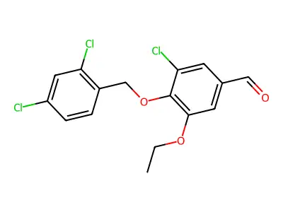 3-Chloro-4-[(2,4-dichlorobenzyl)oxy]-5-ethoxybenzaldehyde structure