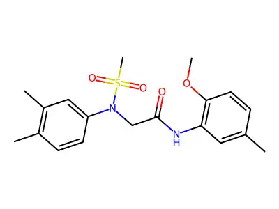 2-(3,4-dimethyl-N-methylsulfonylanilino)-N-(2-methoxy-5-methylphenyl)acetamide structure