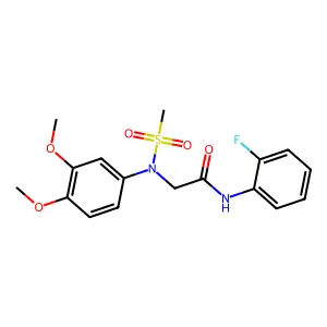 2-[3,4-dimethoxy(methylsulfonyl)anilino]-N-(2-fluorophenyl)acetamide structure