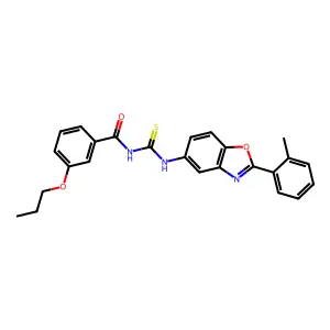 N-[[2-(2-methylphenyl)-1,3-benzoxazol-5-yl]carbamothioyl]-3-propoxybenzamide structure