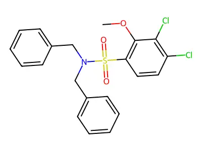 N,N-dibenzyl-3,4-dichloro-2-methoxybenzenesulfonamide structure