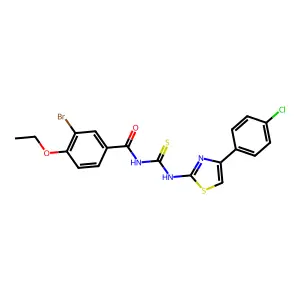 3-bromo-N-[[4-(4-chlorophenyl)-1,3-thiazol-2-yl]carbamothioyl]-4-ethoxybenzamide structure