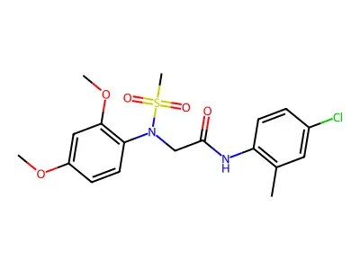 N-(4-chloro-2-methylphenyl)-2-(2,4-dimethoxy-N-methylsulfonylanilino)acetamide structure