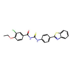 N-[[4-(1,3-benzothiazol-2-yl)phenyl]carbamothioyl]-3-chloro-4-ethoxybenzamide structure