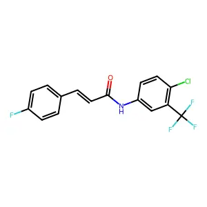 (E)-N-[4-chloro-3-(trifluoromethyl)phenyl]-3-(4-fluorophenyl)prop-2-enamide structure