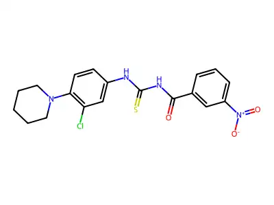 N-[(3-chloro-4-piperidin-1-ylphenyl)carbamothioyl]-3-nitrobenzamide structure