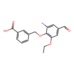 3-((2-Ethoxy-4-formyl-6-iodophenoxy)methyl)benzoic acid structure
