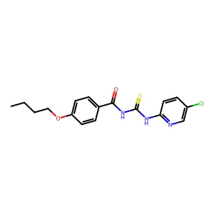 4-butoxy-N-[(5-chloropyridin-2-yl)carbamothioyl]benzamide structure