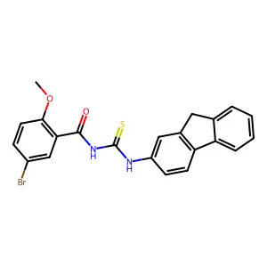 5-bromo-N-(9H-fluoren-2-ylcarbamothioyl)-2-methoxybenzamide structure