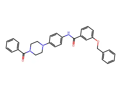 N-[4-(4-benzoylpiperazin-1-yl)phenyl]-3-phenylmethoxybenzamide structure