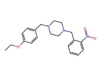 1-[(4-Ethoxyphenyl)methyl]-4-[(2-nitrophenyl)methyl]piperazine structure