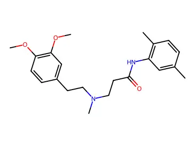 3-[2-(3,4-dimethoxyphenyl)ethyl-methylamino]-N-(2,5-dimethylphenyl)propanamide structure