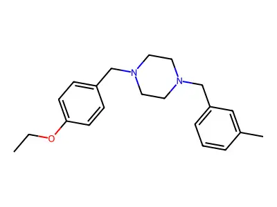 1-[(4-Ethoxyphenyl)methyl]-4-[(3-methylphenyl)methyl]piperazine structure
