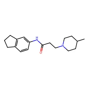 N-(2,3-dihydro-1H-inden-5-yl)-3-(4-methylpiperidin-1-yl)propanamide structure