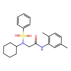 2-[benzenesulfonyl(cyclohexyl)amino]-N-(2,5-dimethylphenyl)acetamide structure